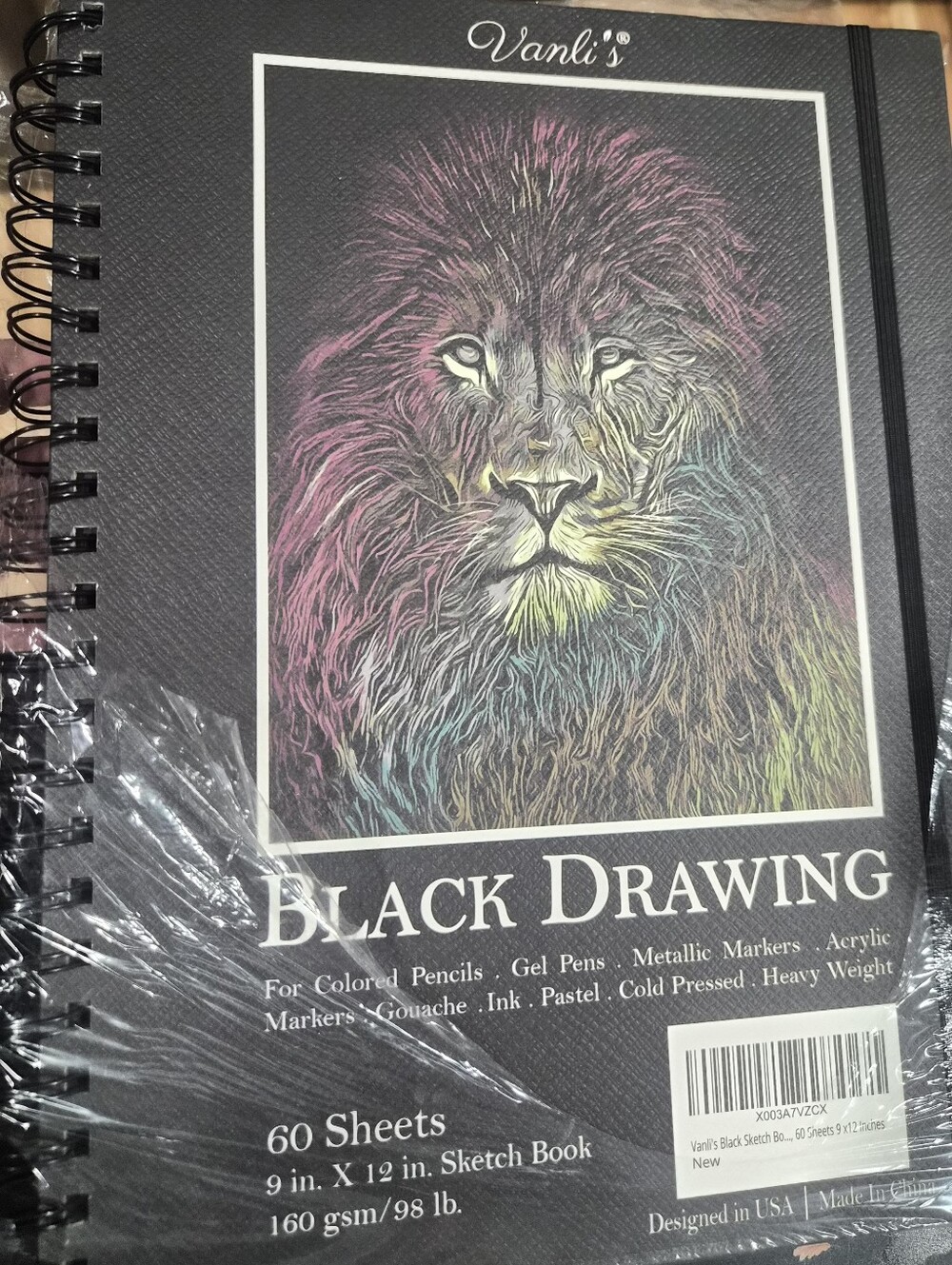 Vanli's Black Sketch Book for Drawing. Drawing Pad for Adults and Kids.
